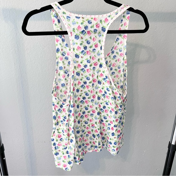 ABERCROMBIE & FITCH White Pink Blue Floral Tank Top Medium NWT - Picture 4 of 9